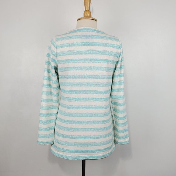 Sonoma Striped Kangaroo Pocket Sweatshirt Top Size M - Picture 7 of 12